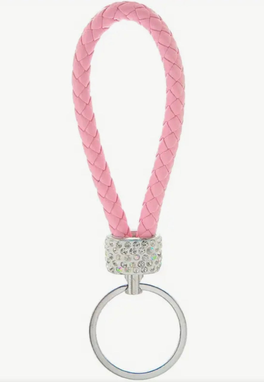 Braided Rhinestone Keychain