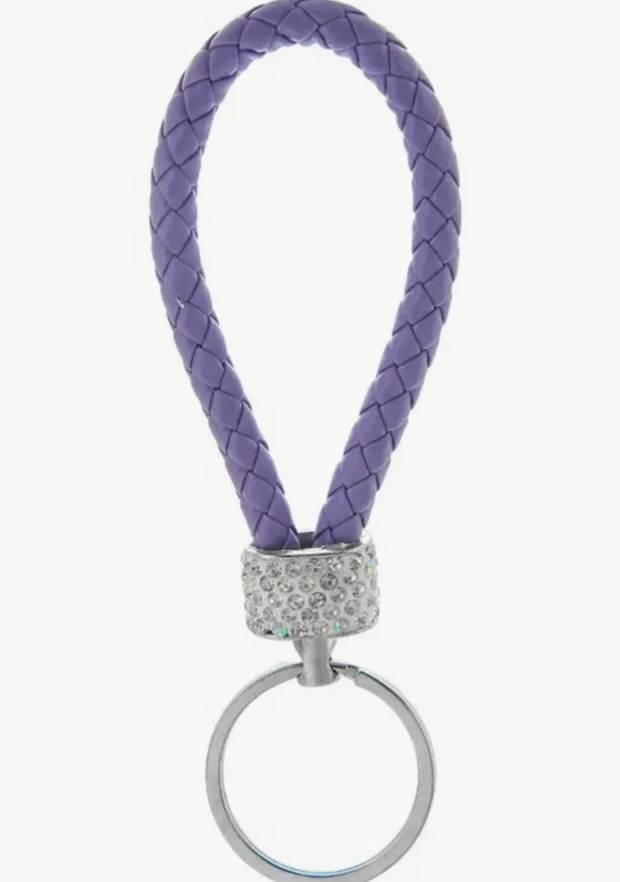 Braided Rhinestone Keychain