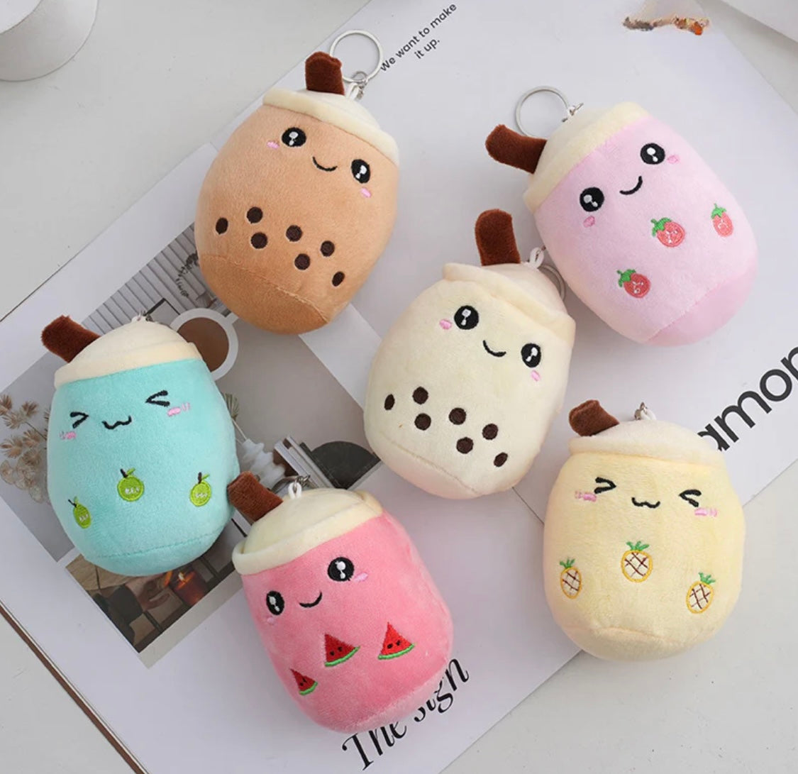 Boba plush keychain