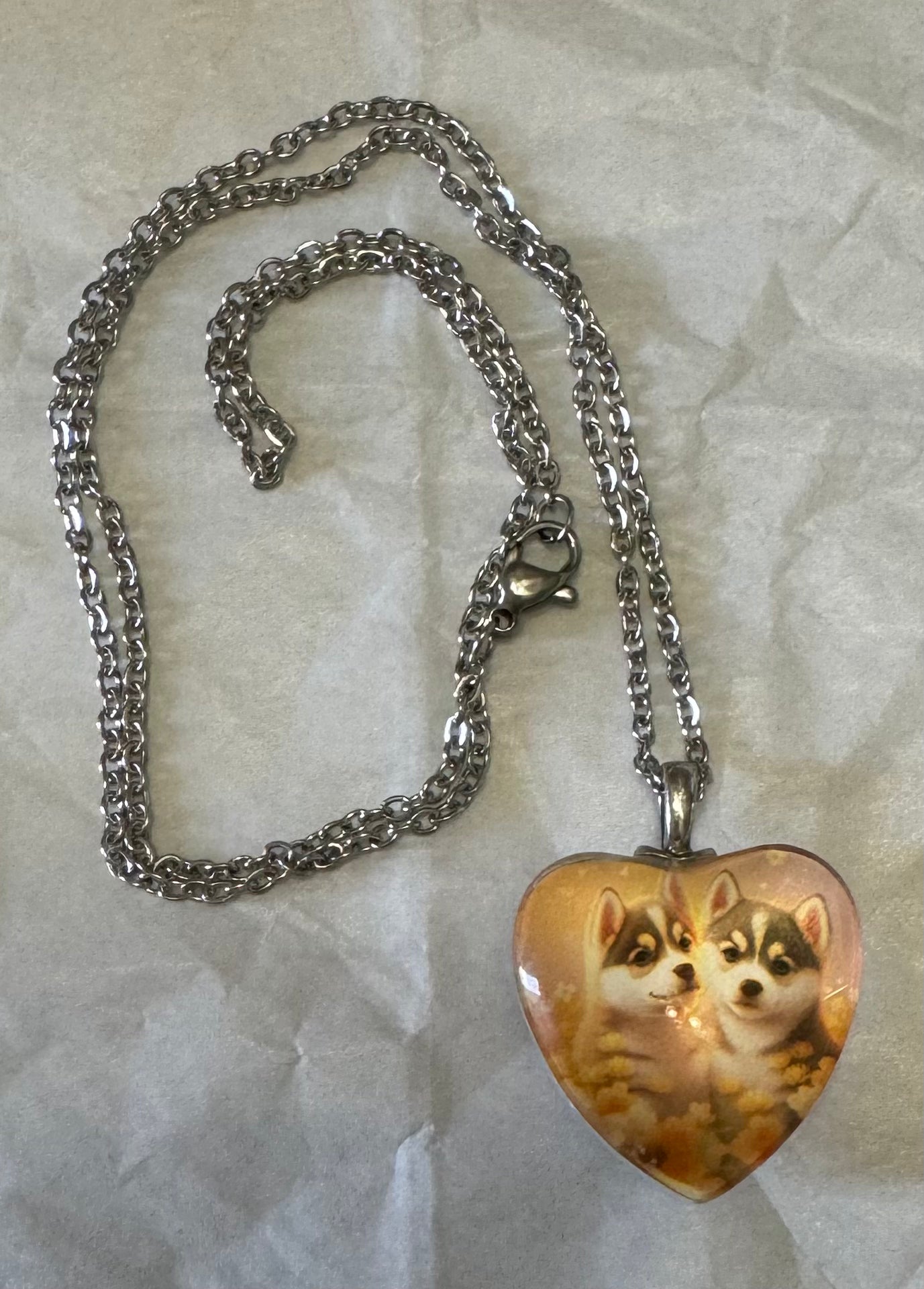Husky pup necklace