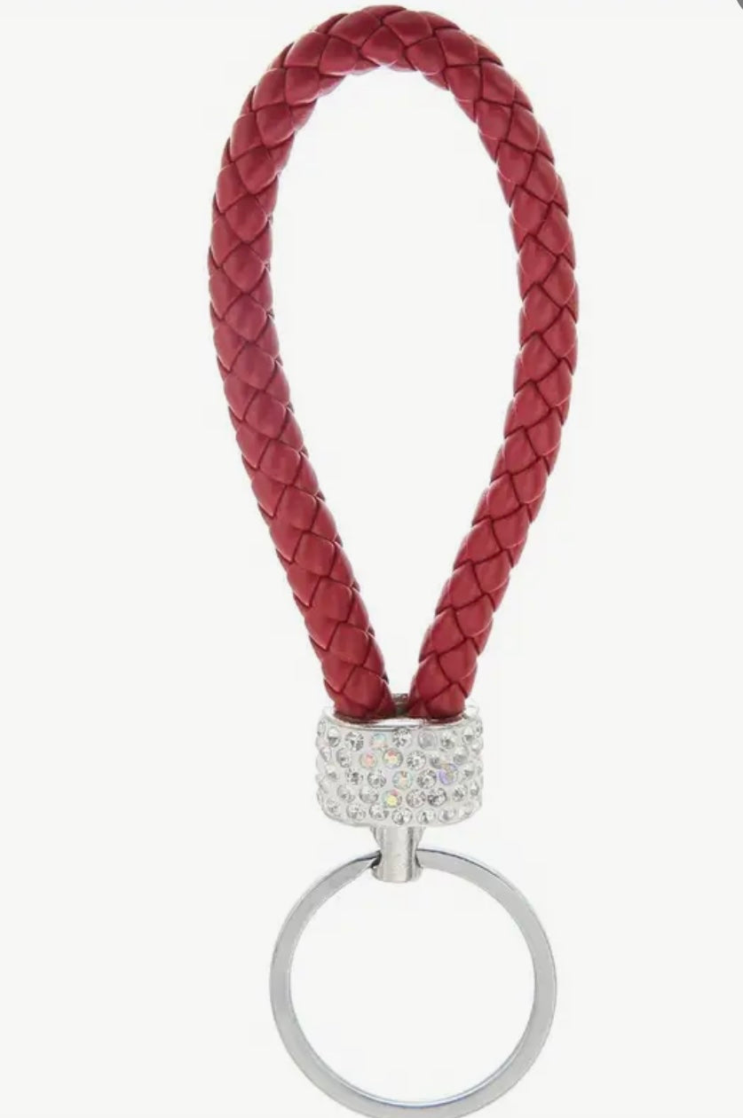 Braided Rhinestone Keychain