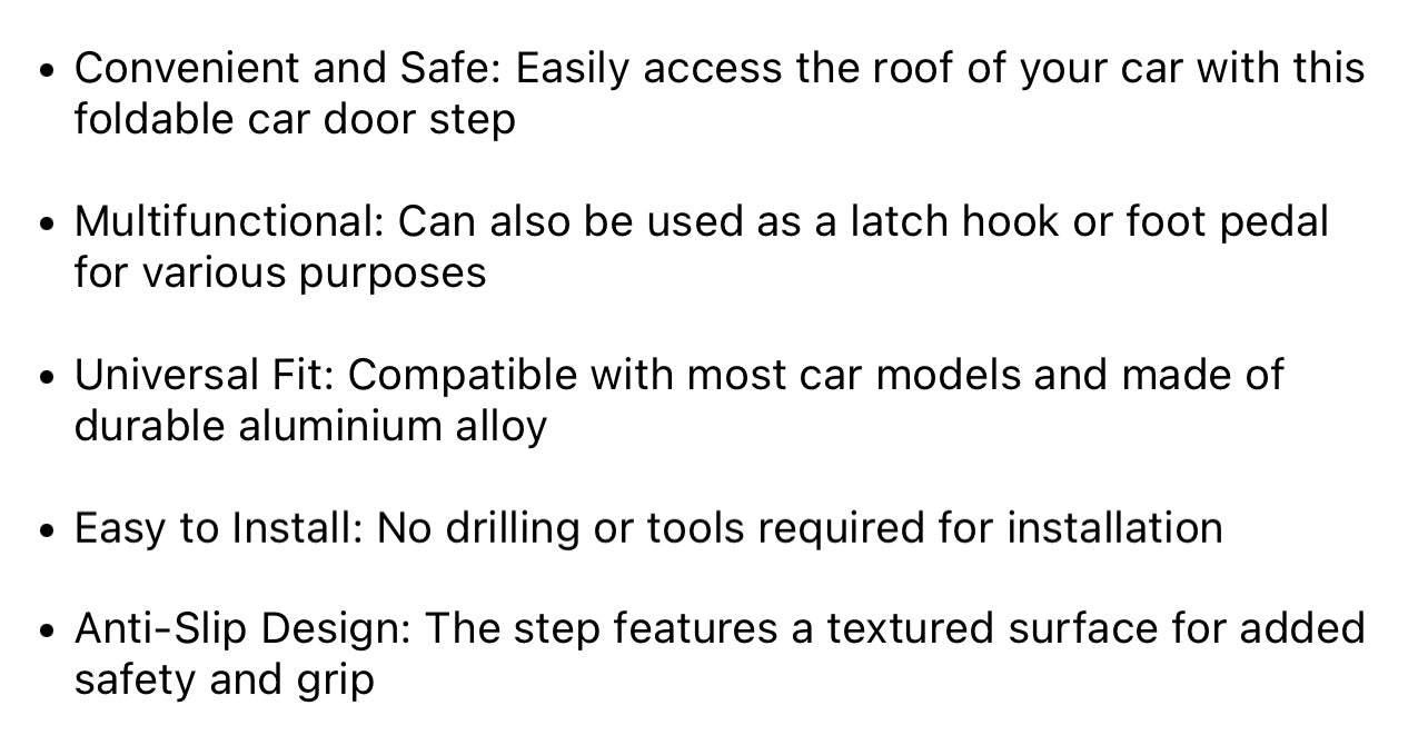 Foldable car door step