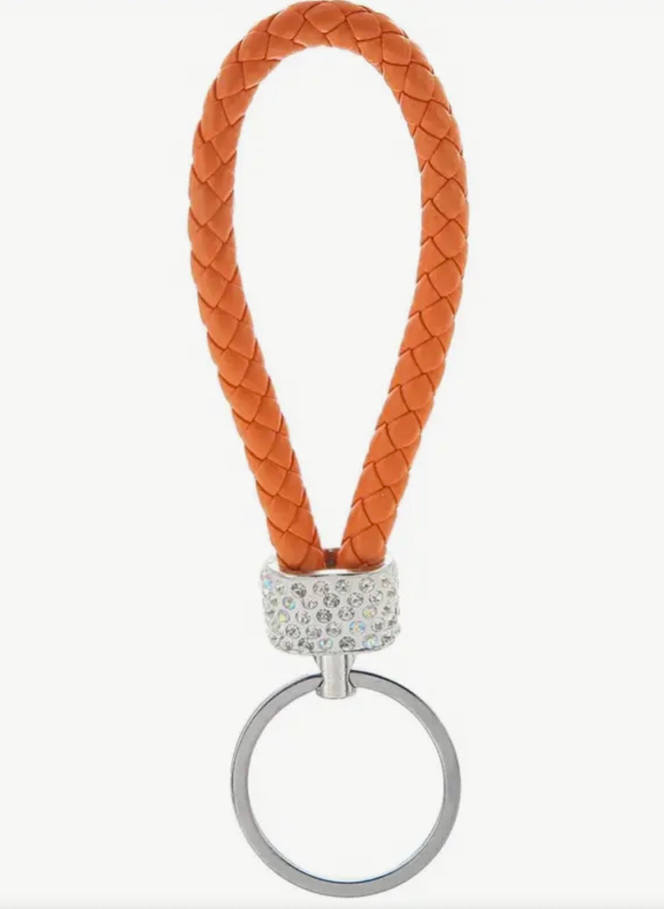 Braided Rhinestone Keychain