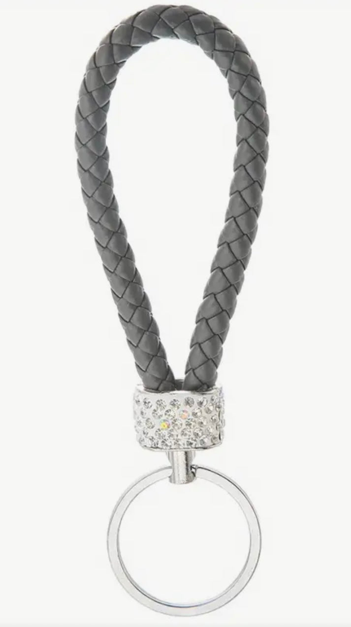 Braided Rhinestone Keychain