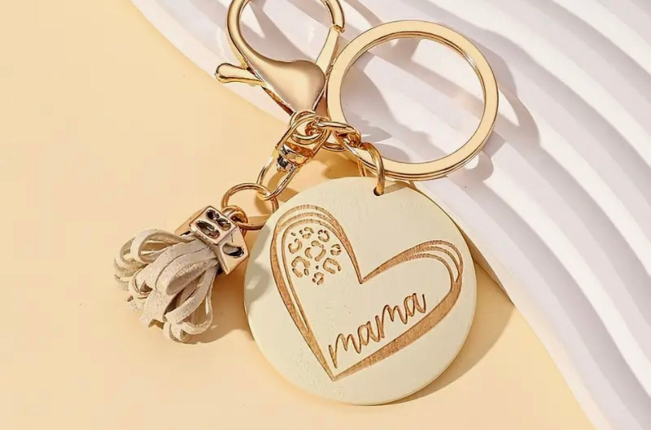 Mama Wooden Keychain