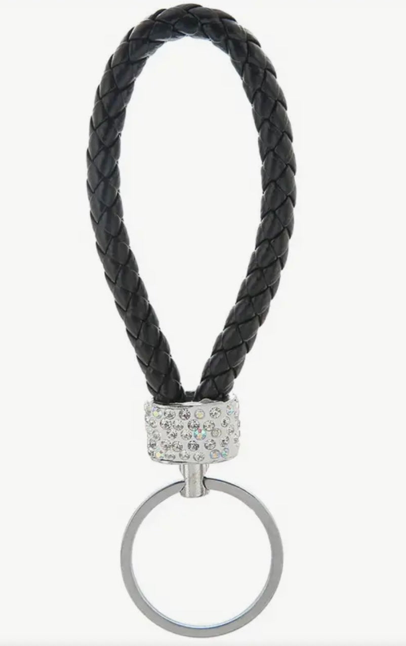 Braided Rhinestone Keychain
