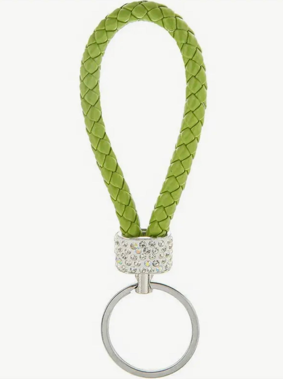Braided Rhinestone Keychain