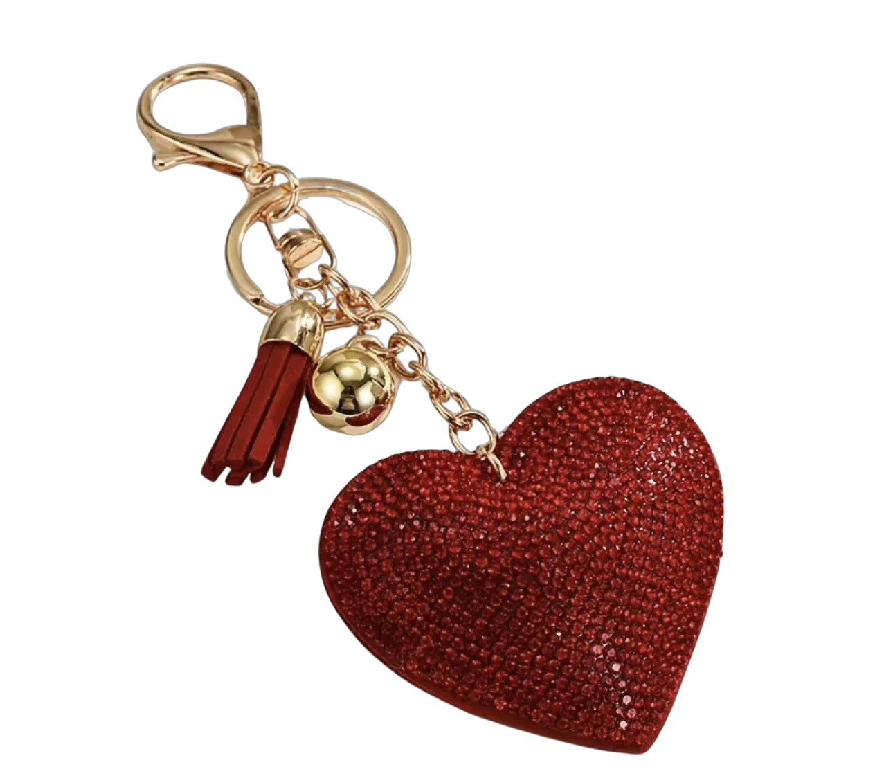 Rhinestone heart keychain