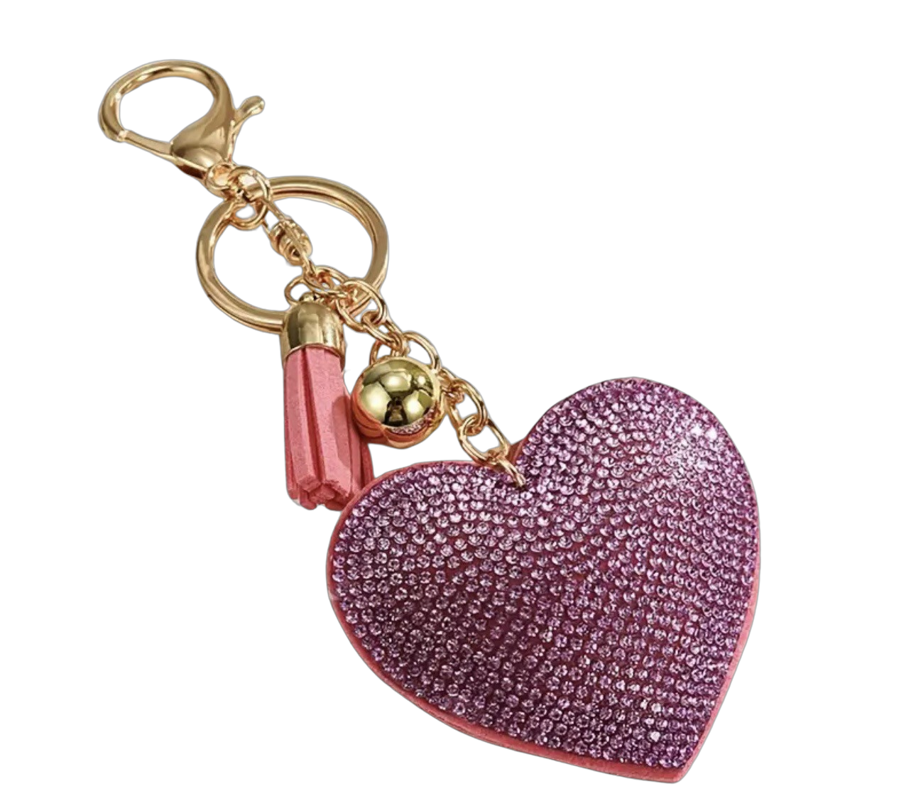 Rhinestone heart keychain