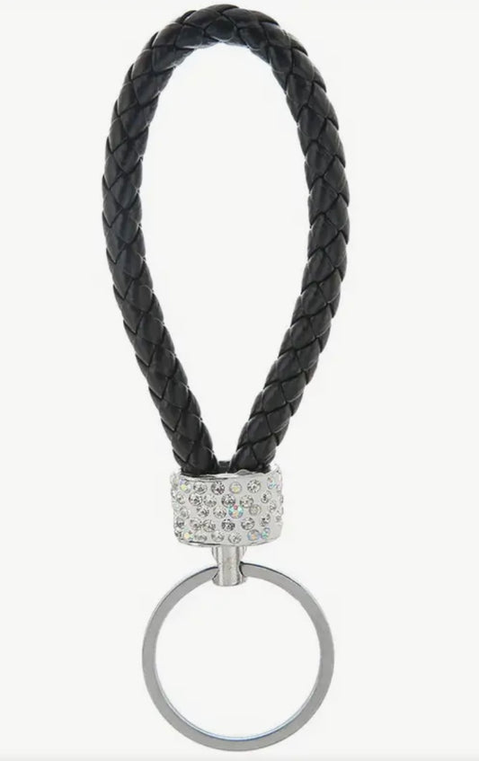 Braided Rhinestone Keychain