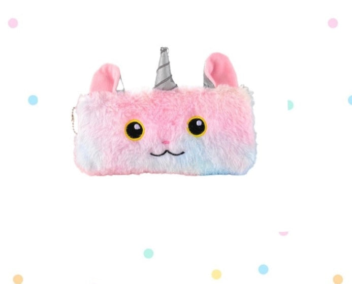 Plush pencil pouches